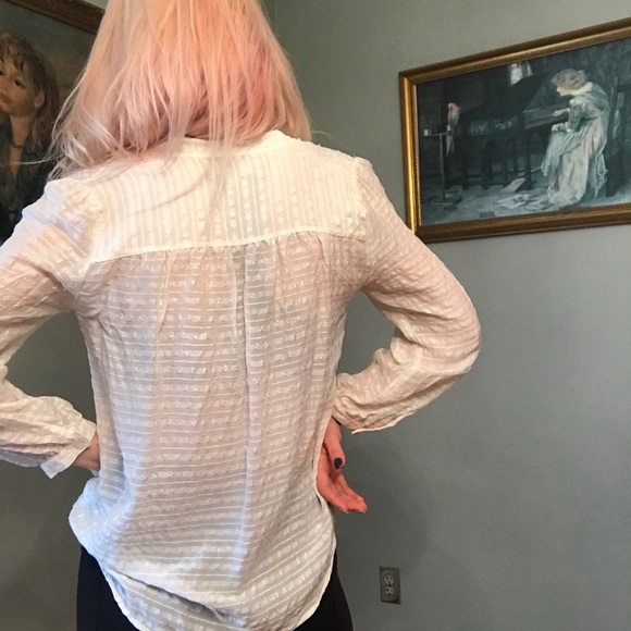 Madewell semi sheer Silk Blouse Medium - Picture 4 of 5